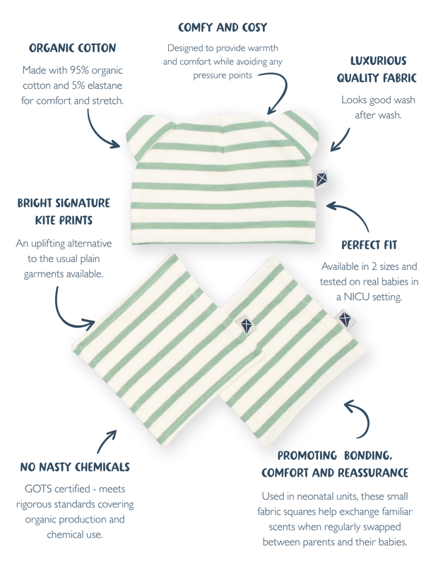 My First Hat Sage Stripe