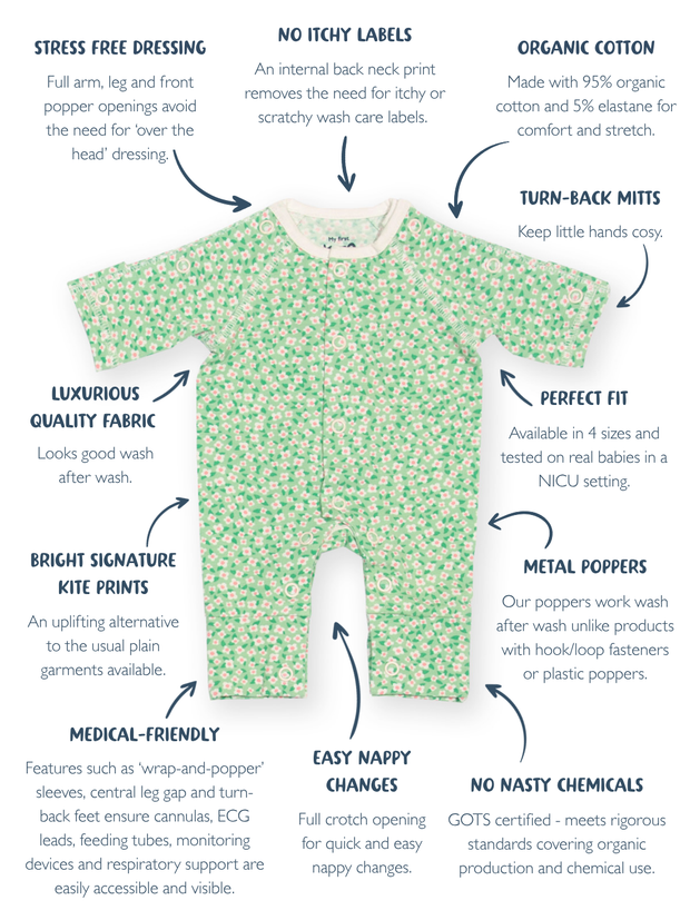 My First Sleepsuit Dinky Ditsy