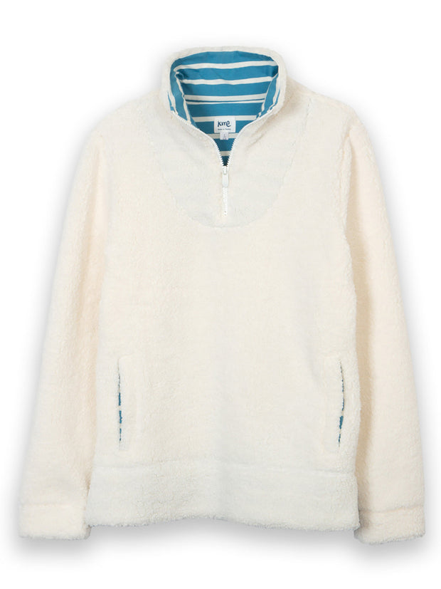 Purbeck 1/4 zip teddy fleece ecru