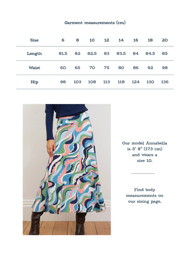 Shaftesbury jersey skirt ripple