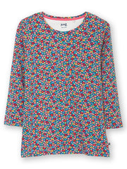 Tarrant 3/4 sleeve jersey top meadow ditsy bright