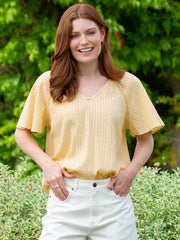 Laymore jacquard stripe blouse sand
