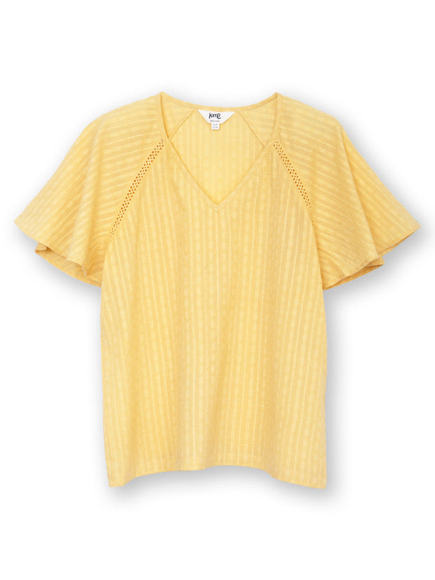 Laymore jacquard stripe blouse sand