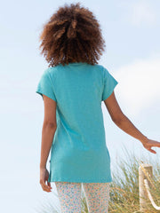 Uphall slub jersey tunic lagoon