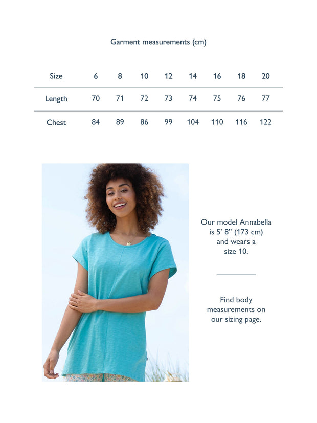 Uphall slub jersey tunic lagoon