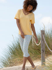 Holt cropped jersey leggings meadow ditsy soft