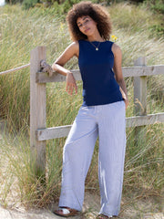 Ashington boat neck sleeveless jersey top