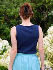 Ashington boat neck sleeveless jersey top