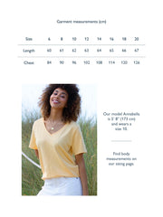 Sandford V-neck slub jersey t-shirt sand