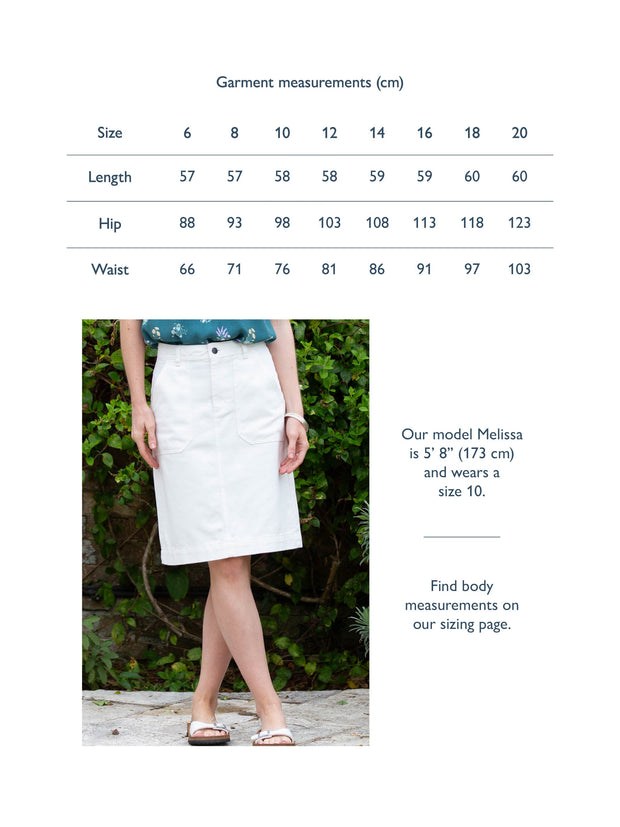 Bradpole twill skirt ivory