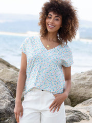 Coombe jersey t-shirt meadow ditsy soft