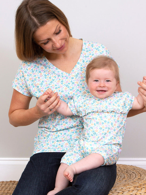 Coombe jersey t-shirt meadow ditsy soft