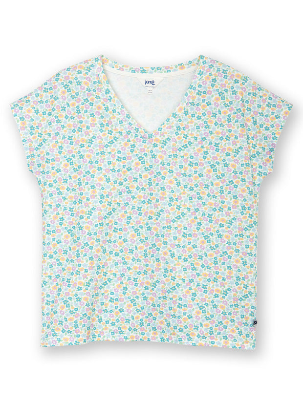 Coombe jersey t-shirt meadow ditsy soft