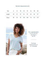 Coombe jersey t-shirt meadow ditsy soft