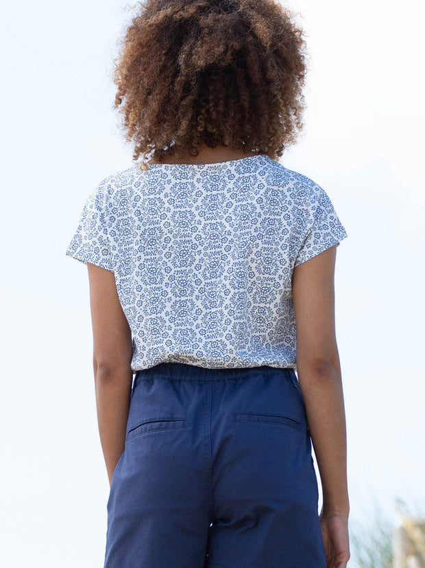 Alum slub jersey top heritage floral