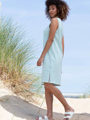 Seaborough jersey dress lagoon stripe