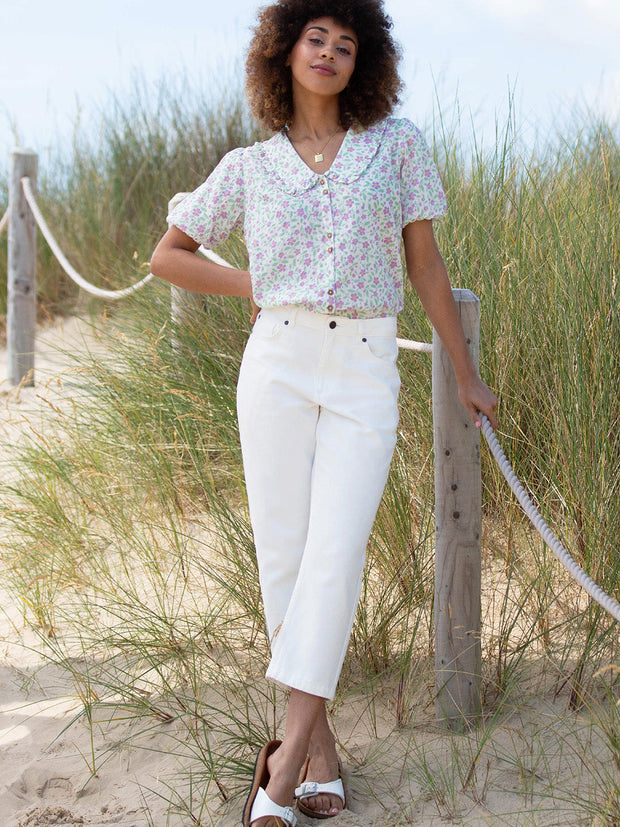 Crendell dolly collar muslin blouse garden bloom