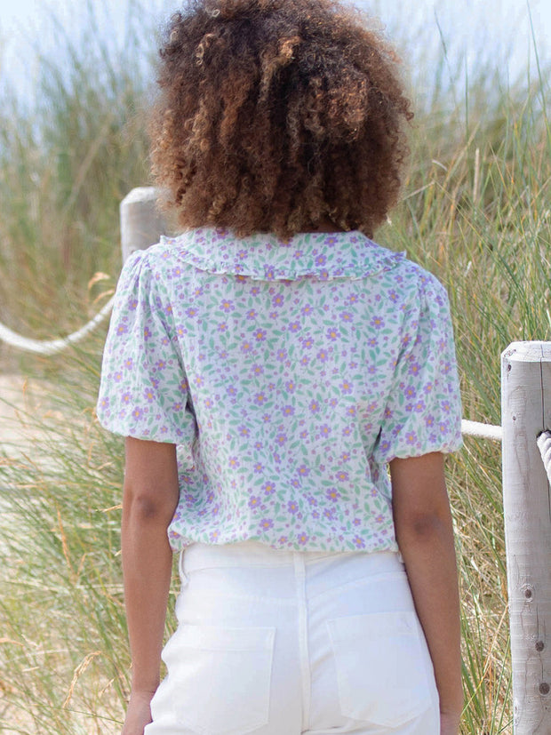Crendell dolly collar muslin blouse garden bloom