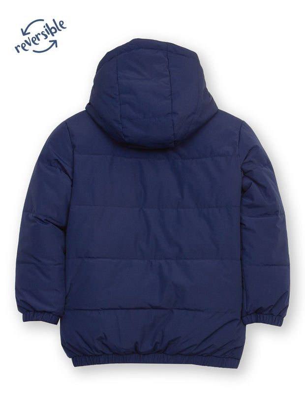 Classic reversible cocoon coat