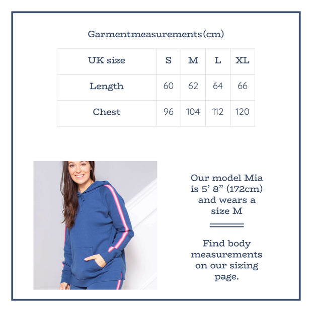 Flat shot of hinton knit hoody navy