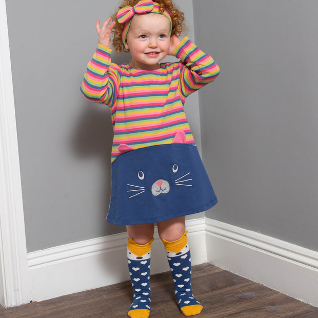 Girl in cute cat dress