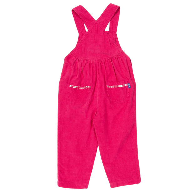 Flat shot of cord dungarees