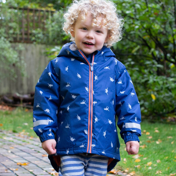 Boy in dino go coat