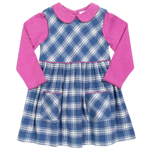 Flat shot of plaid dress set