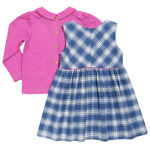 Flat shot of plaid dress set