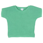 Flat shot of haven knit top green
