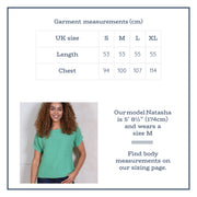 Flat shot of haven knit top green