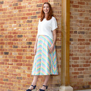 Woman in minterne skirt