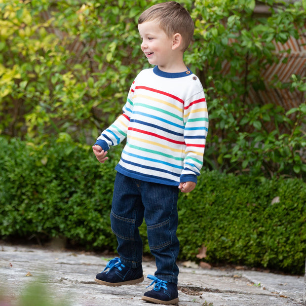 Boy in denim pull ons