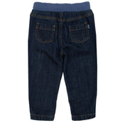 Flat shot of denim pull ons