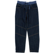 Flat shot of denim pull ons