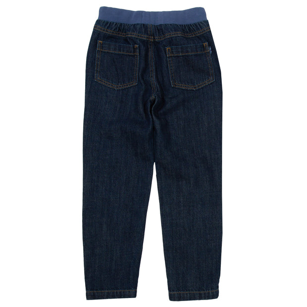 Flat shot of denim pull ons