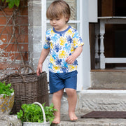 Boy in octopus pyjamas