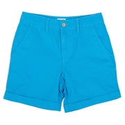 Flat shot of kimmeridge shorts blue