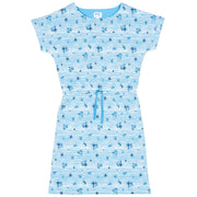 Flat shot of chine dress stripy ditsy