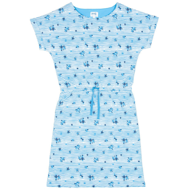 Flat shot of chine dress stripy ditsy