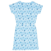 Flat shot of chine dress stripy ditsy