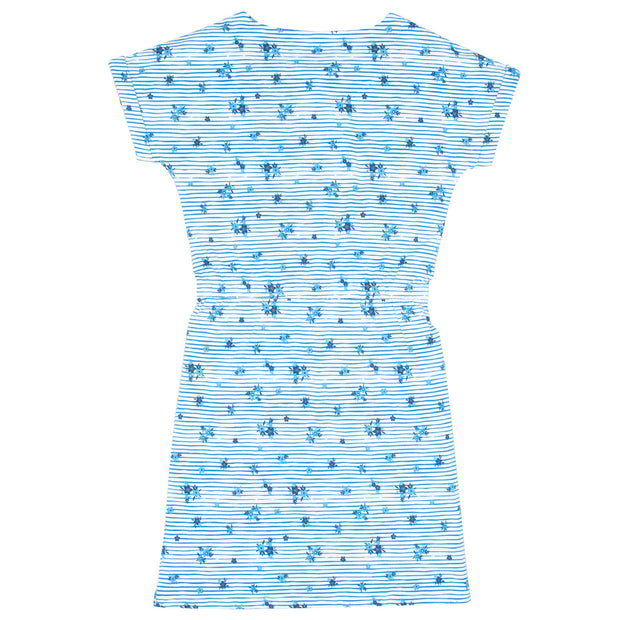 Flat shot of chine dress stripy ditsy