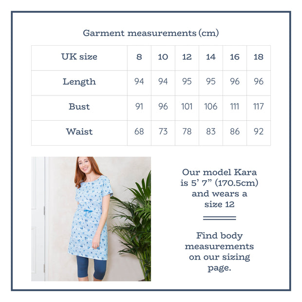 Flat shot of chine dress stripy ditsy