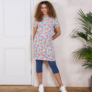 Woman in chine dress sea breeze