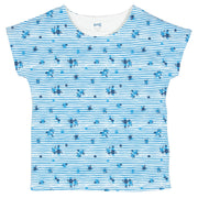 Flat shot of alum jersey top stripy ditsy