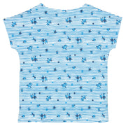 Flat shot of alum jersey top stripy ditsy