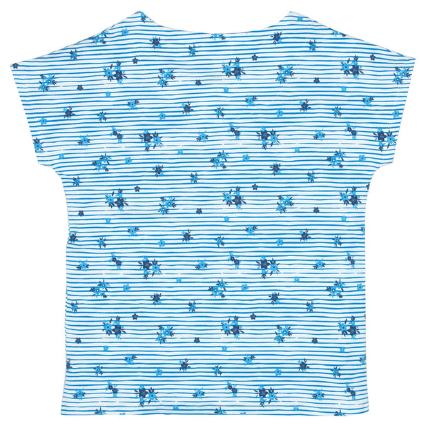 Flat shot of alum jersey top stripy ditsy