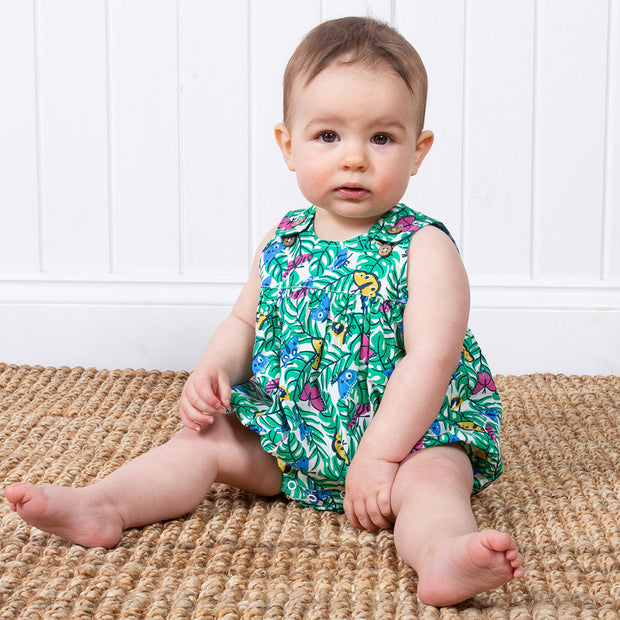 Baby girl in flutterby romper