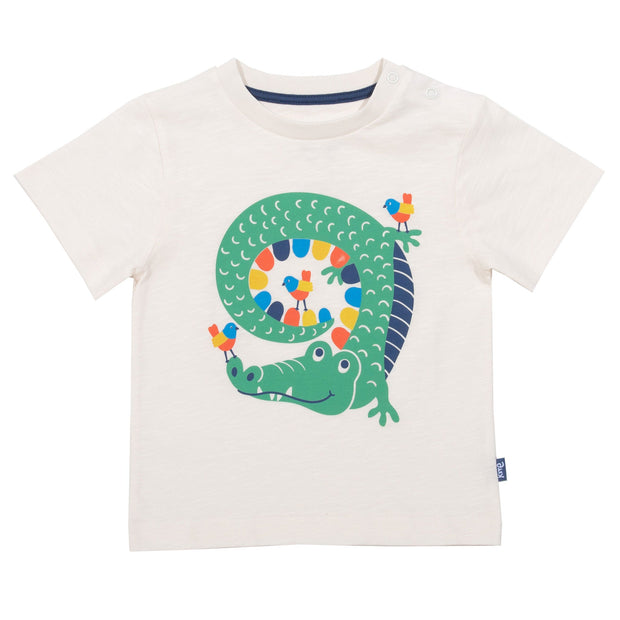 Flat shot of curly croc t-shirt