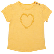 Flat shot of daisy heart t-shirt